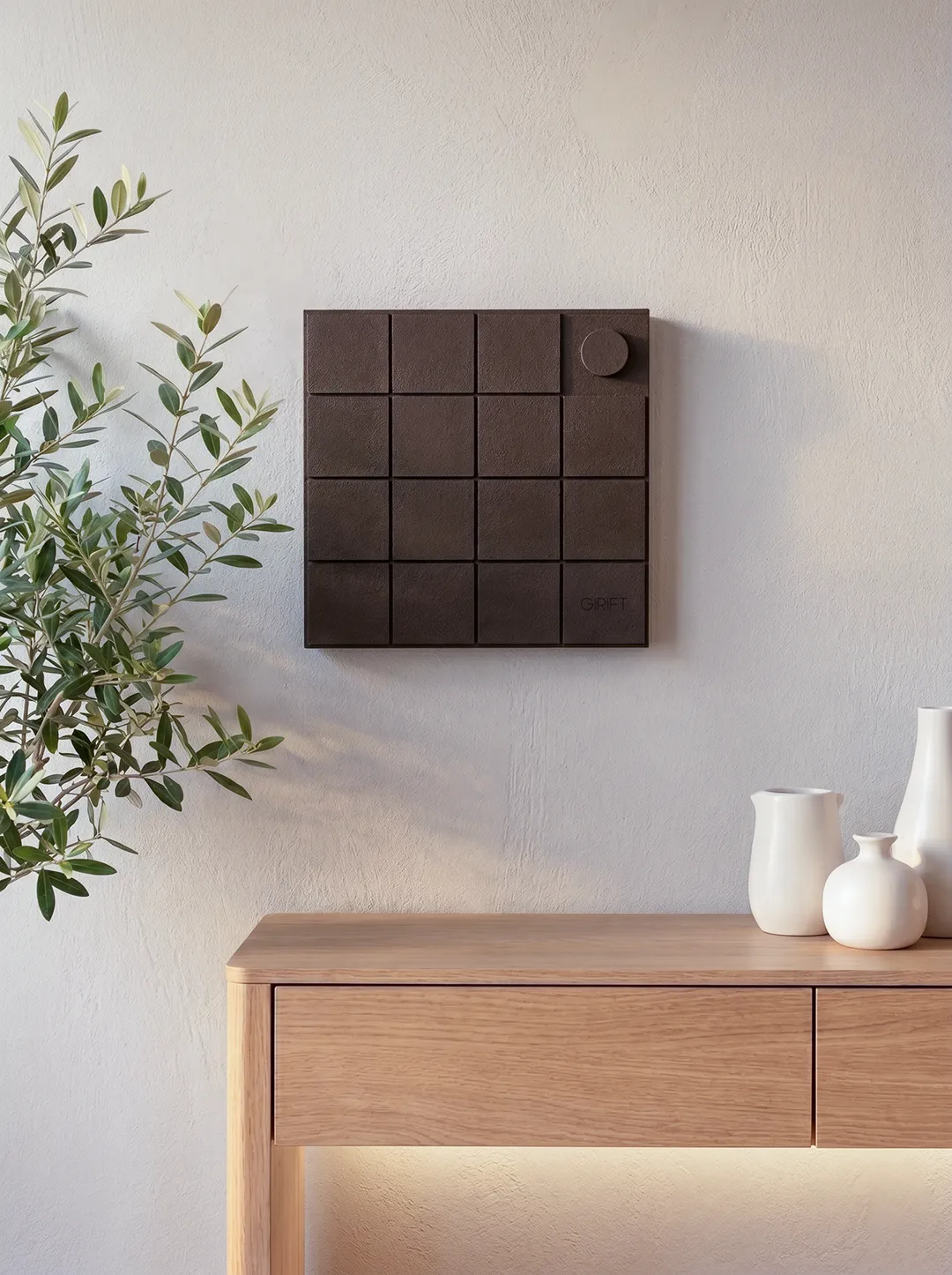 Brütalist mimari tarzda minimalist ev dekorasyonu için beton duvar paneli